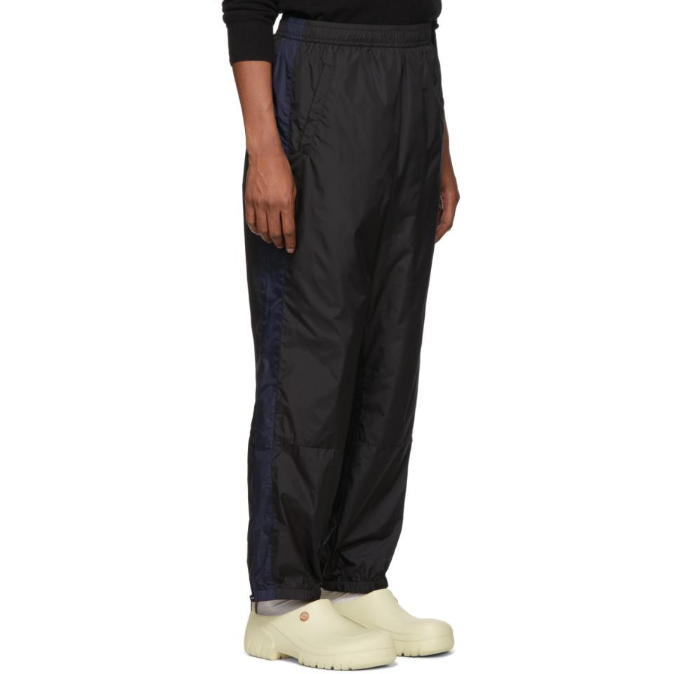 Black Nylon Track Pants for Men 