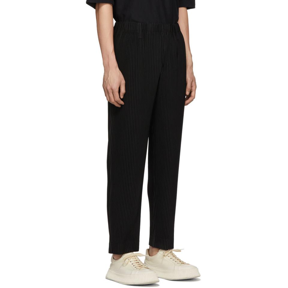 Homme Plissé Issey Miyake Black Tailored Pleats Trousers for Men | Lyst