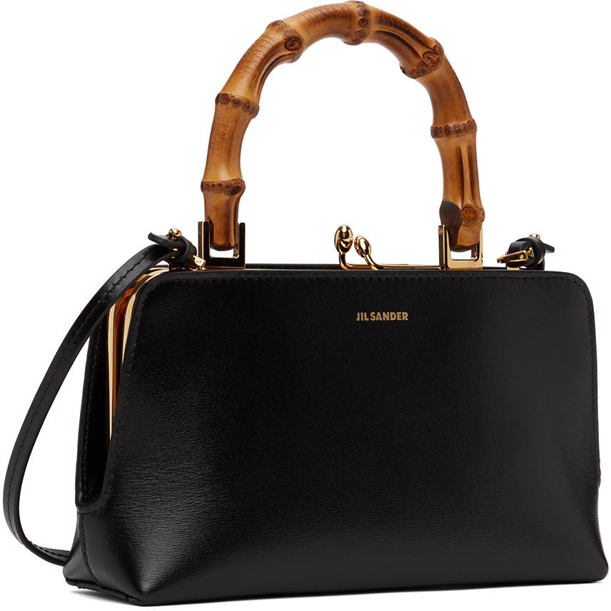 Jil Sander レディース ブラック ミニ Goji Bamboo トップハンドル 