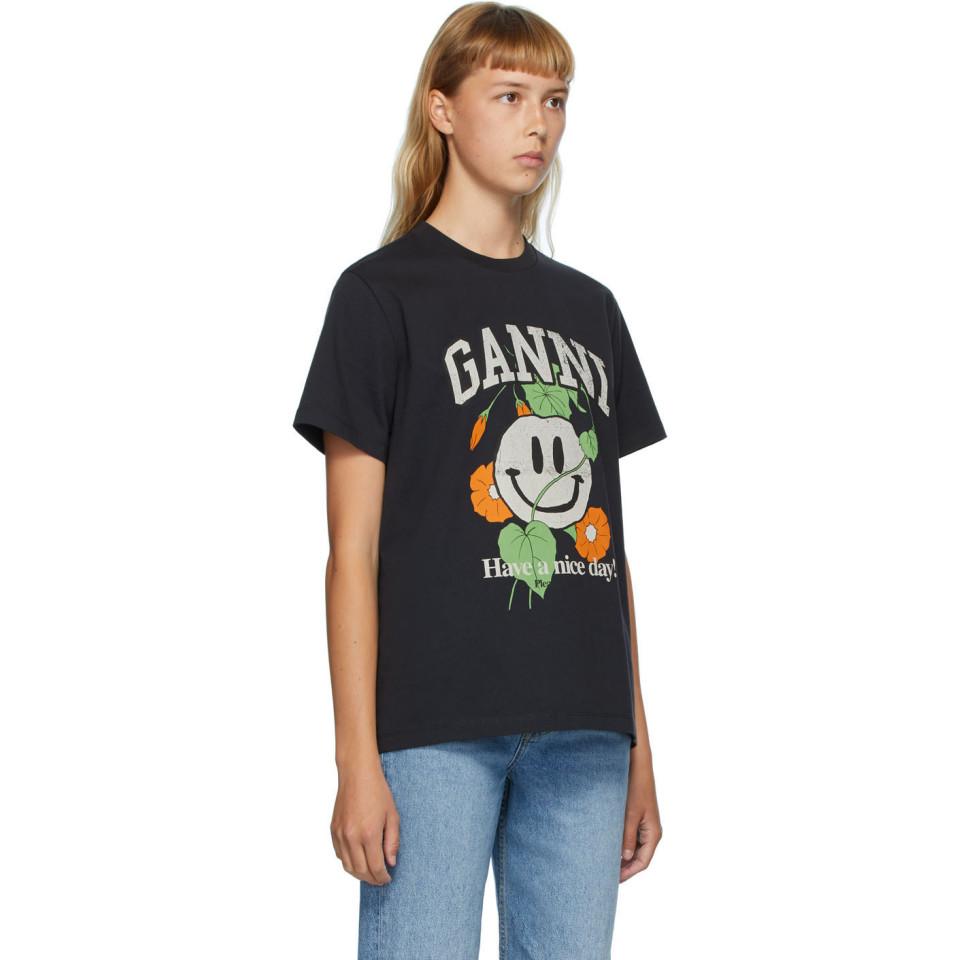ganni t shirt black