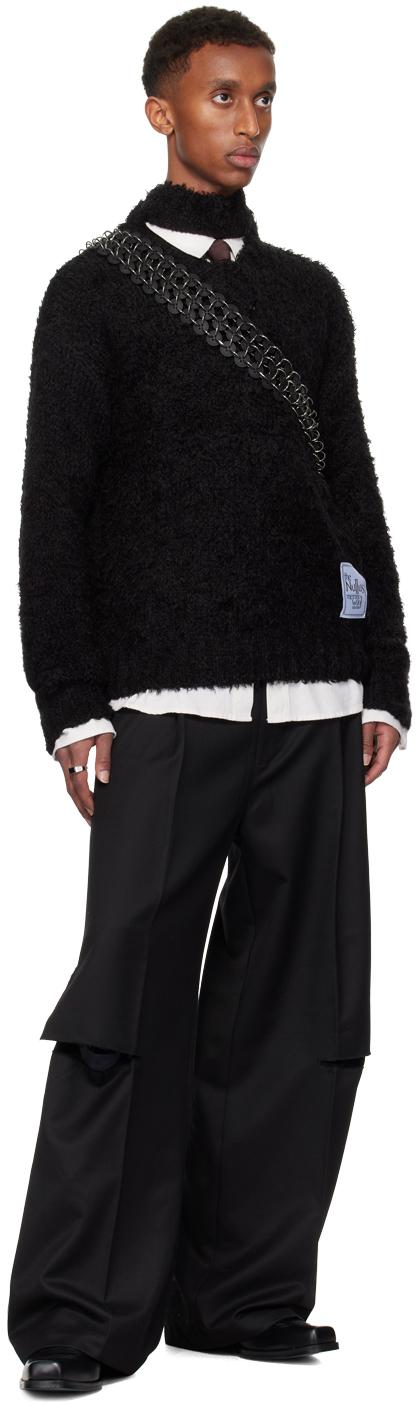 NULLUS Deconstructed Collar Sweater in Black for Men | Lyst UK 