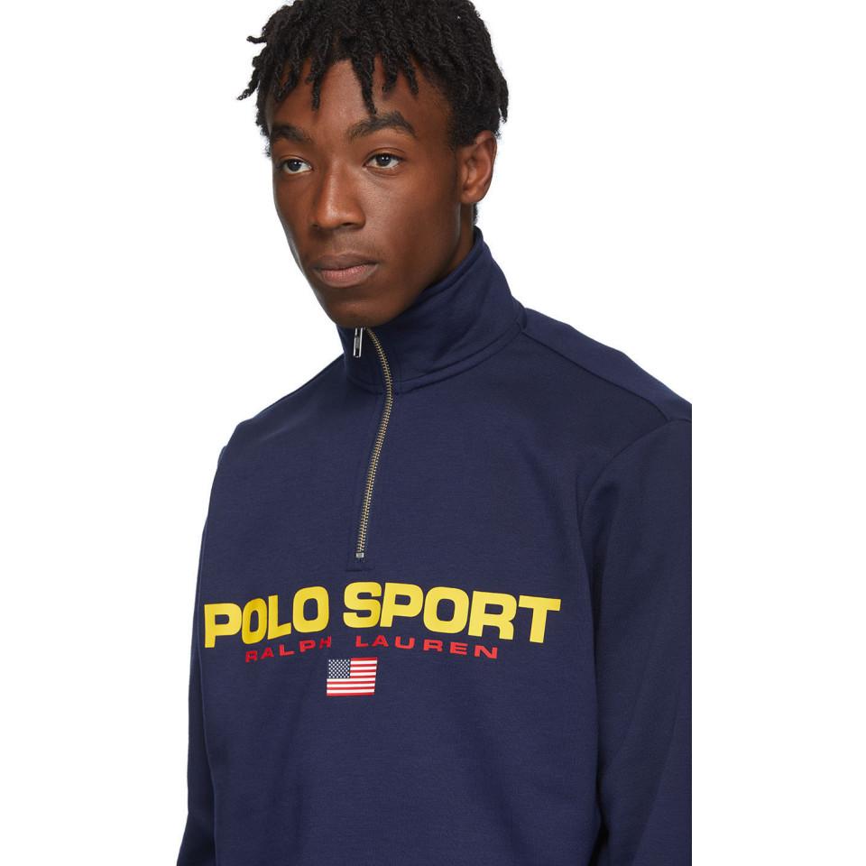 Ralph Lauren Polo Sport Fleece Sweatshirt in Blue for Men | Lyst