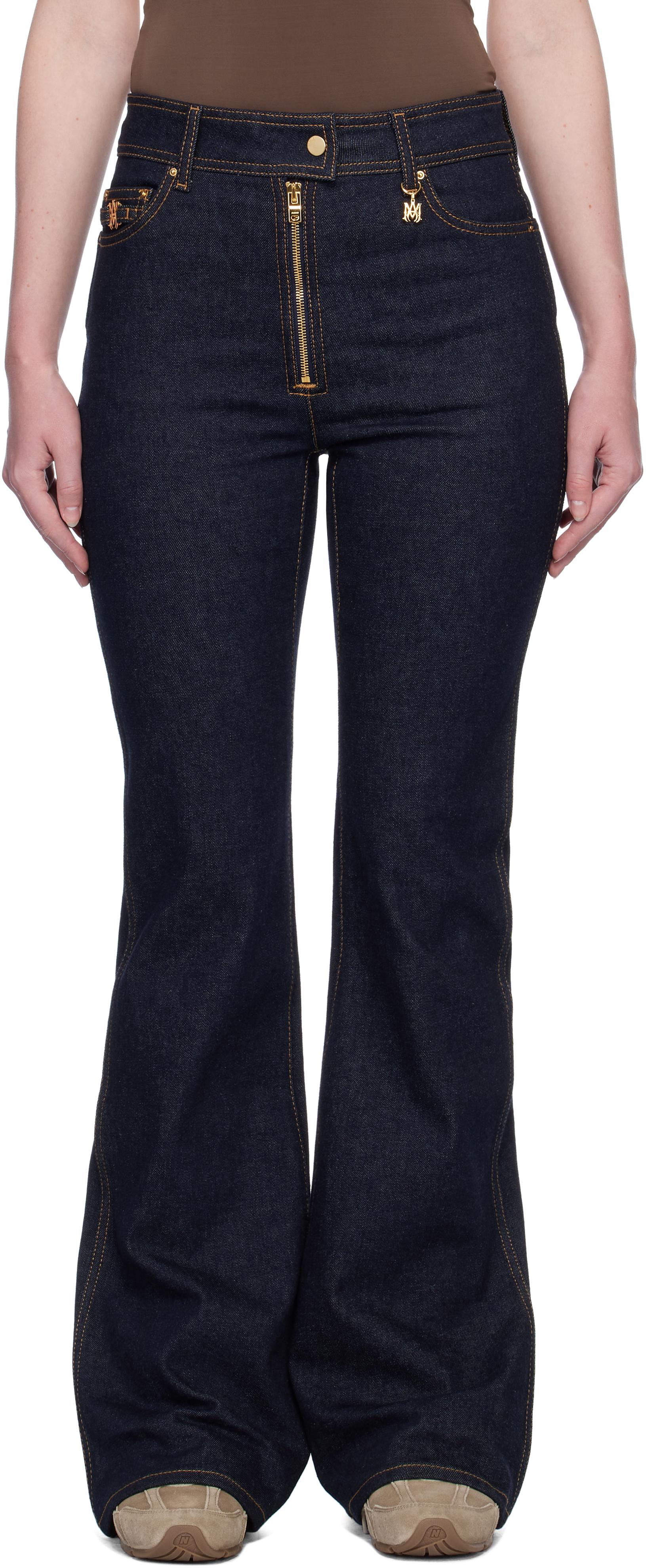 Amiri Zip Up Flare Jeans in Blue | Lyst
