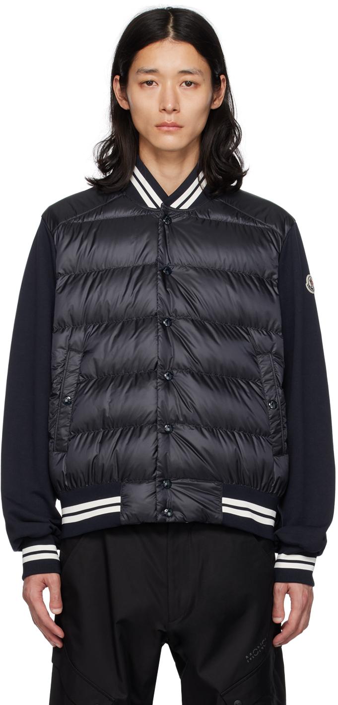 Moncler メンズ ブラック ネイビー パネル ダウンジャケット ジャケット