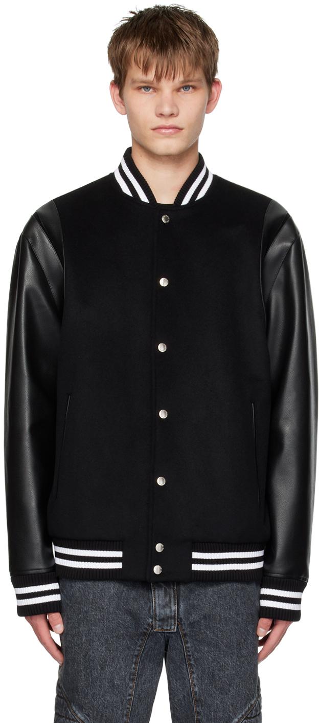 Balmain メンズ ブラック Teddy ボンバージャケット ジャケット