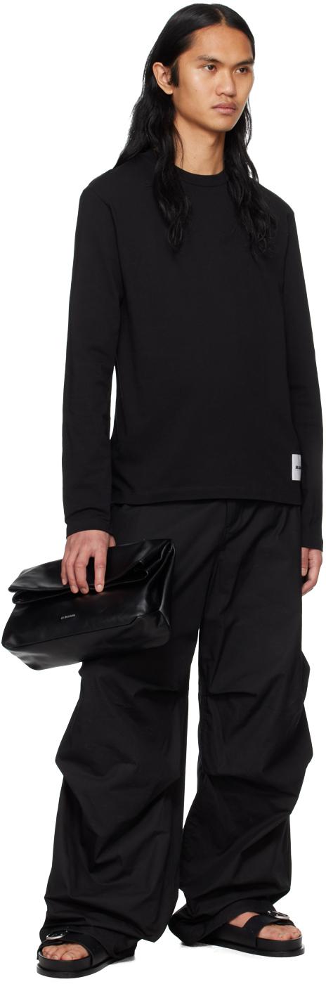Jil Sander メンズ ブラック 長袖tシャツ 3枚セット Tシャツ