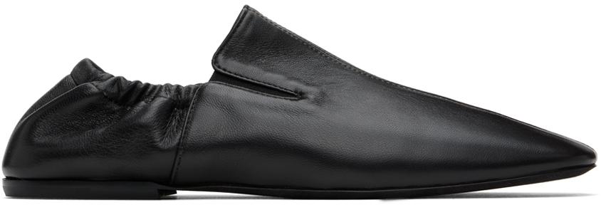 Dries Van Noten メンズ ブラック ブラウン レザー スリッポン 