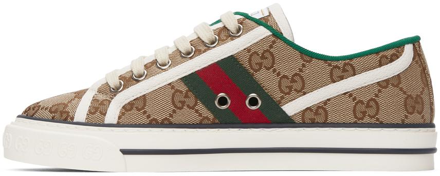 Gucci Canvas Trainers in Brown/Green (White) - Save 19% | Lyst