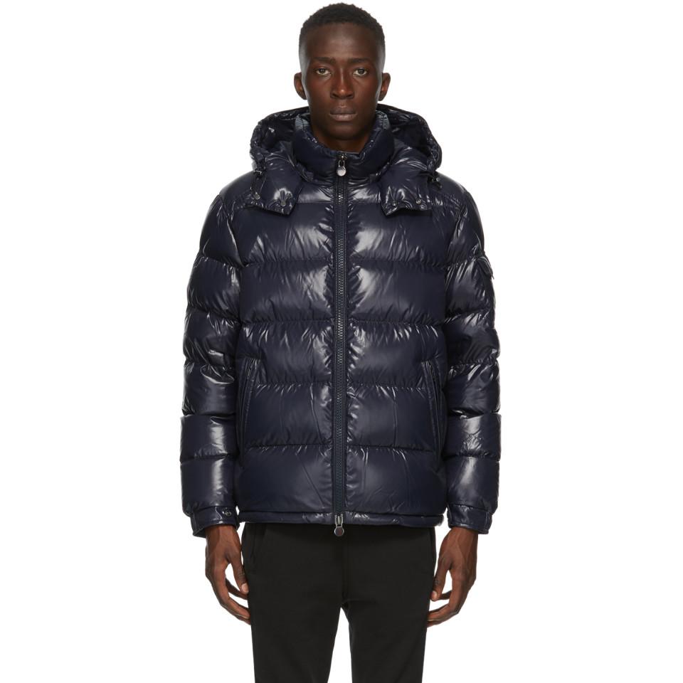 Moncler Synthetic Navy Down Maya Jacket in Blue for Men - Lyst