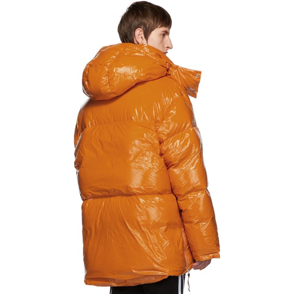 Axel Arigato Satin Orange Down Nunatak Puffer Jacket for Men - Lyst
