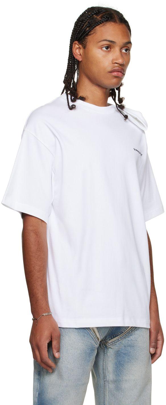 Y. Project Ssense Exclusive Folded Shoulder T-shirt in White