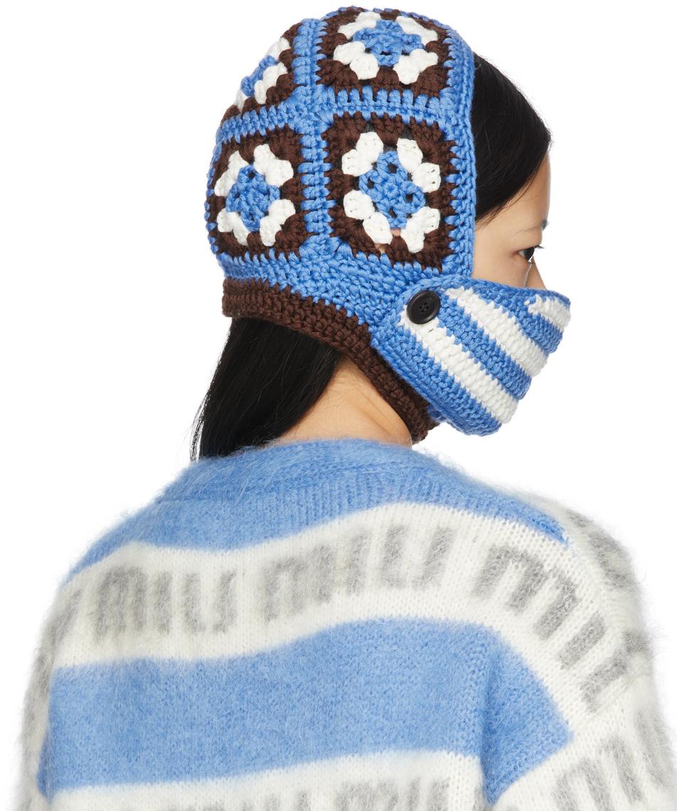 Miu Miu Crochet Face Mask Balaclava in Blue | Lyst Canada