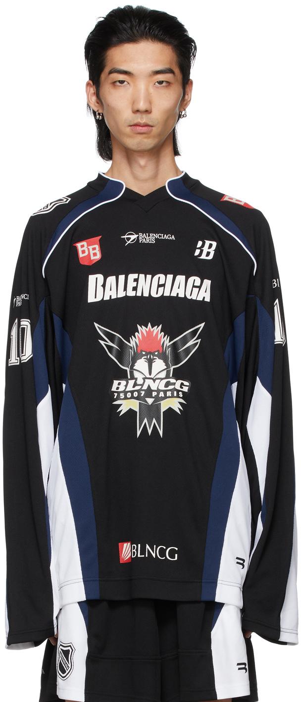 Balenciaga Hockey Long Sleeve T-shirt in Black for Men