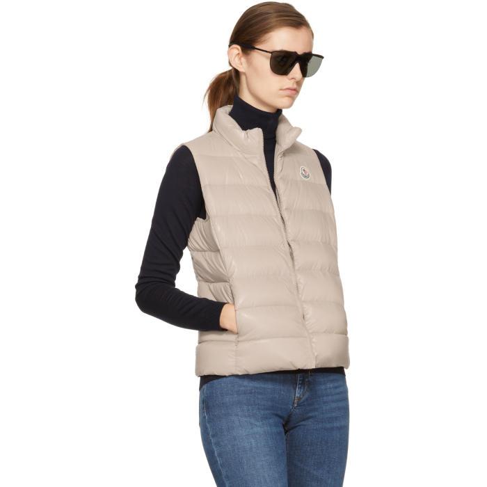 beige down vest