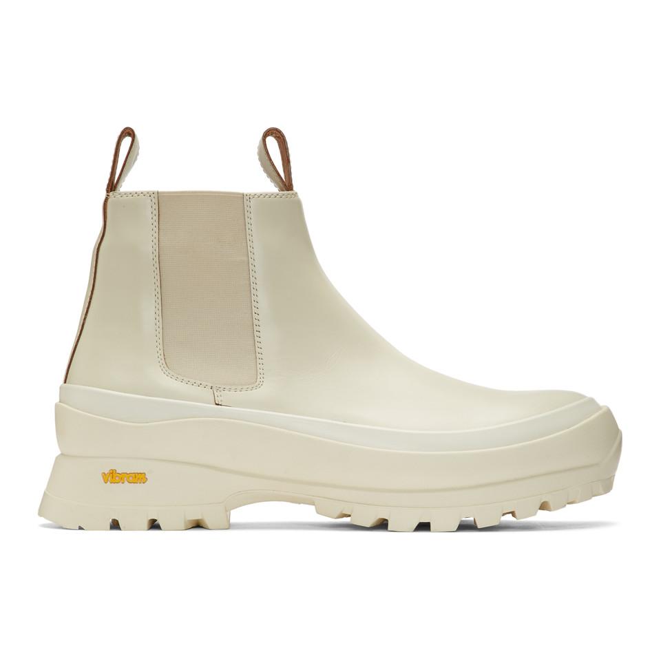 off white rubber boots