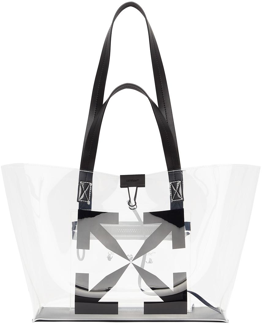 Off-White c/o Virgil Abloh Leather Transparent & Small Arrows Tote in Black  | Lyst