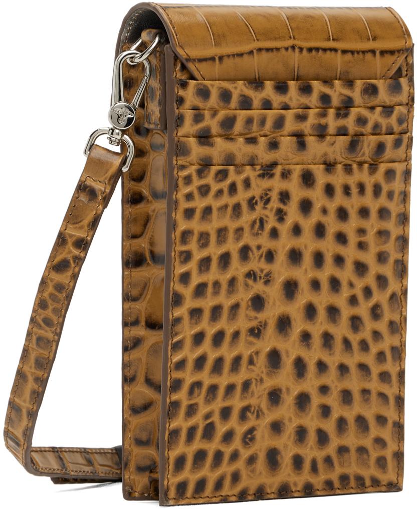 ◆Vivienne Westwood◆CROCODILE PHONE バッグ Vivienne Westwood Tan Crocodile Phone Pouch in Metallic for