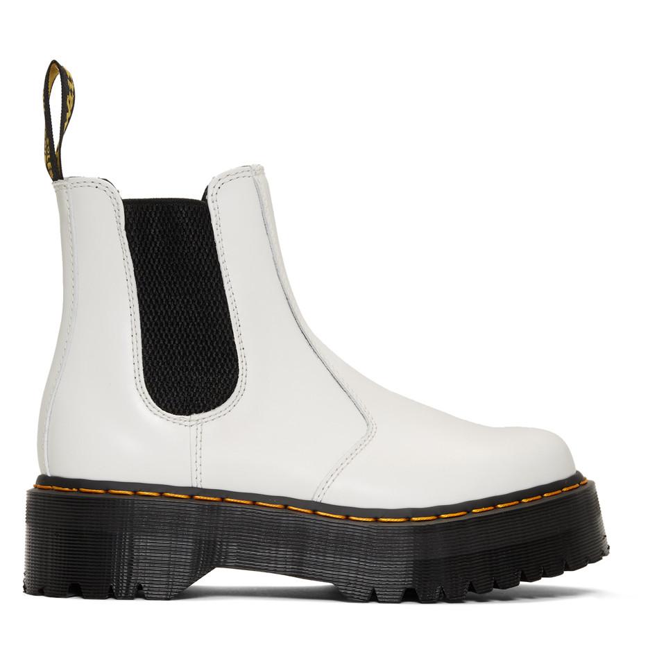 doc marten quad chelsea boots white