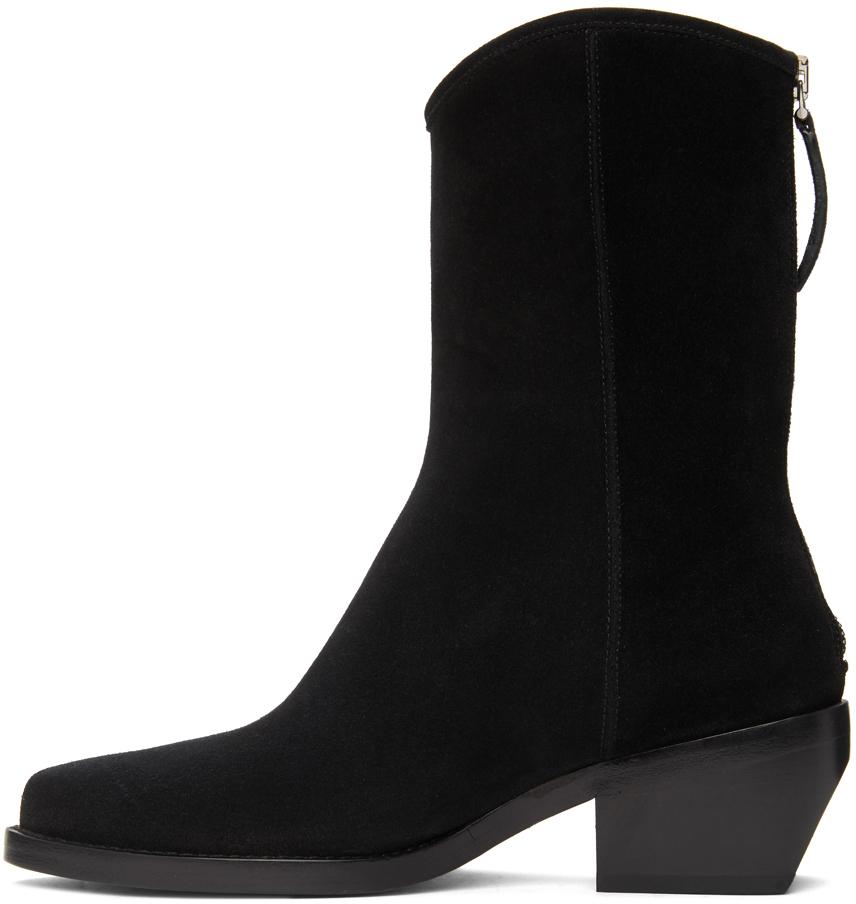 LEGRES Suede Western Boots in Black - Lyst