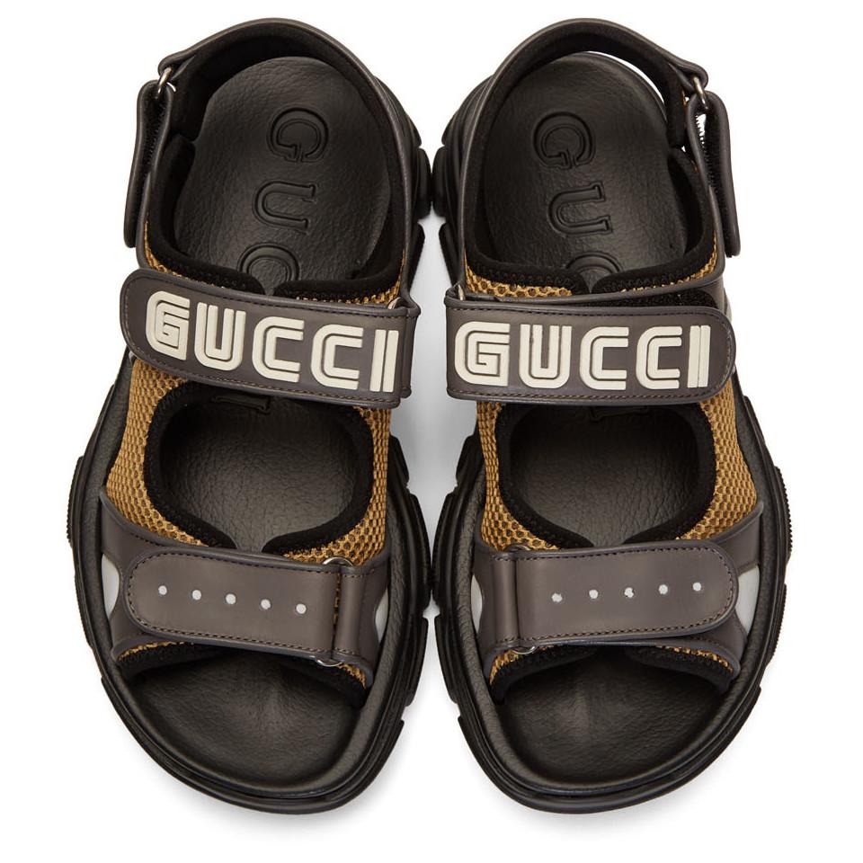 Gucci Grey Reflective Sega Aguru Sandals for Men | Lyst