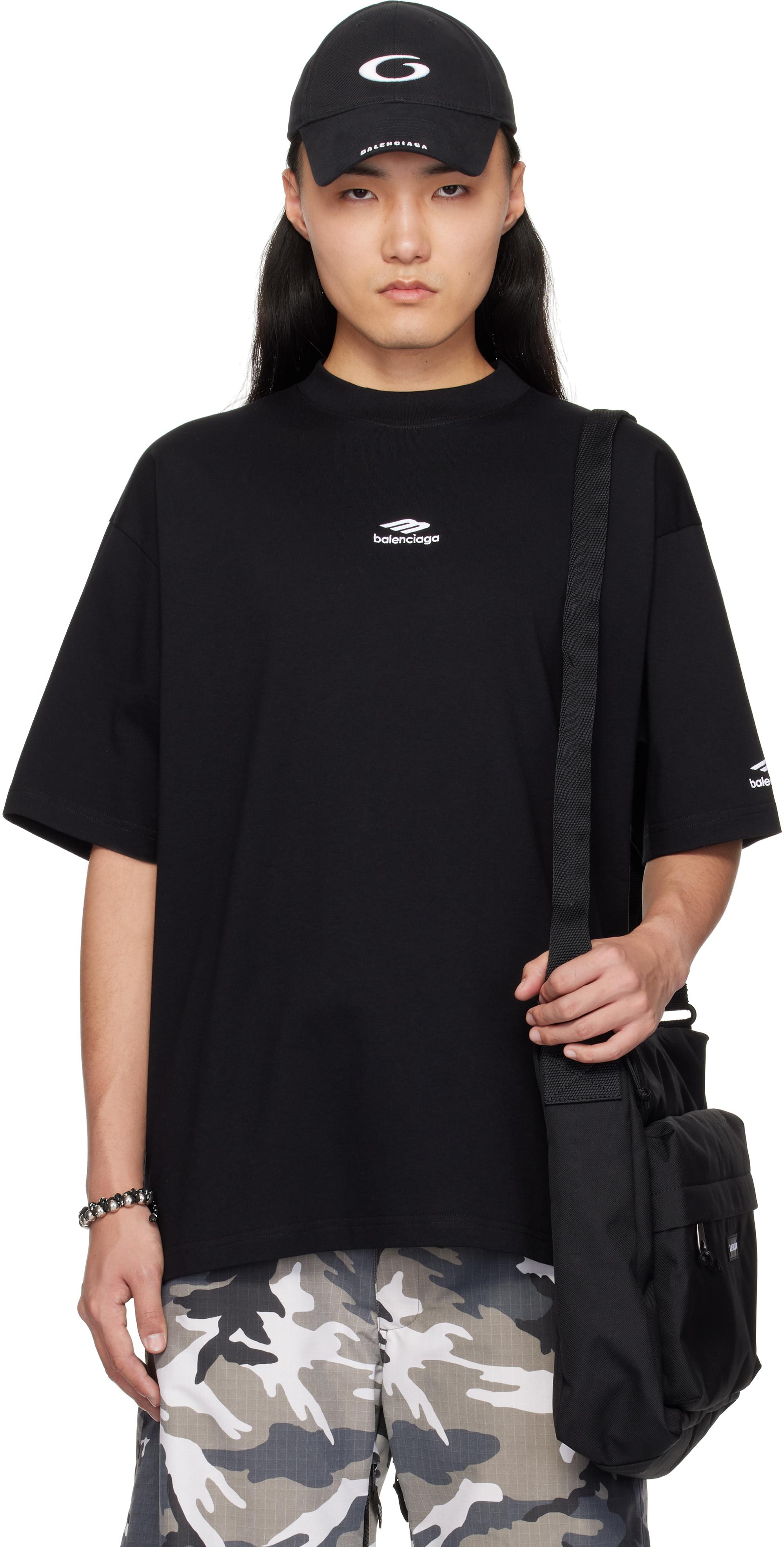 送料込+BALENCIAGA+3b Sport Icon Layered Tシャツ Balenciaga 3B Sports Icon Repaired T-shirt Oversized | Saks