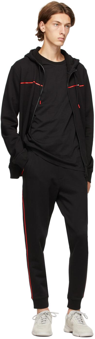 HUGO Black & Red Stripe Logo Sweatpants for Men | Lyst UK