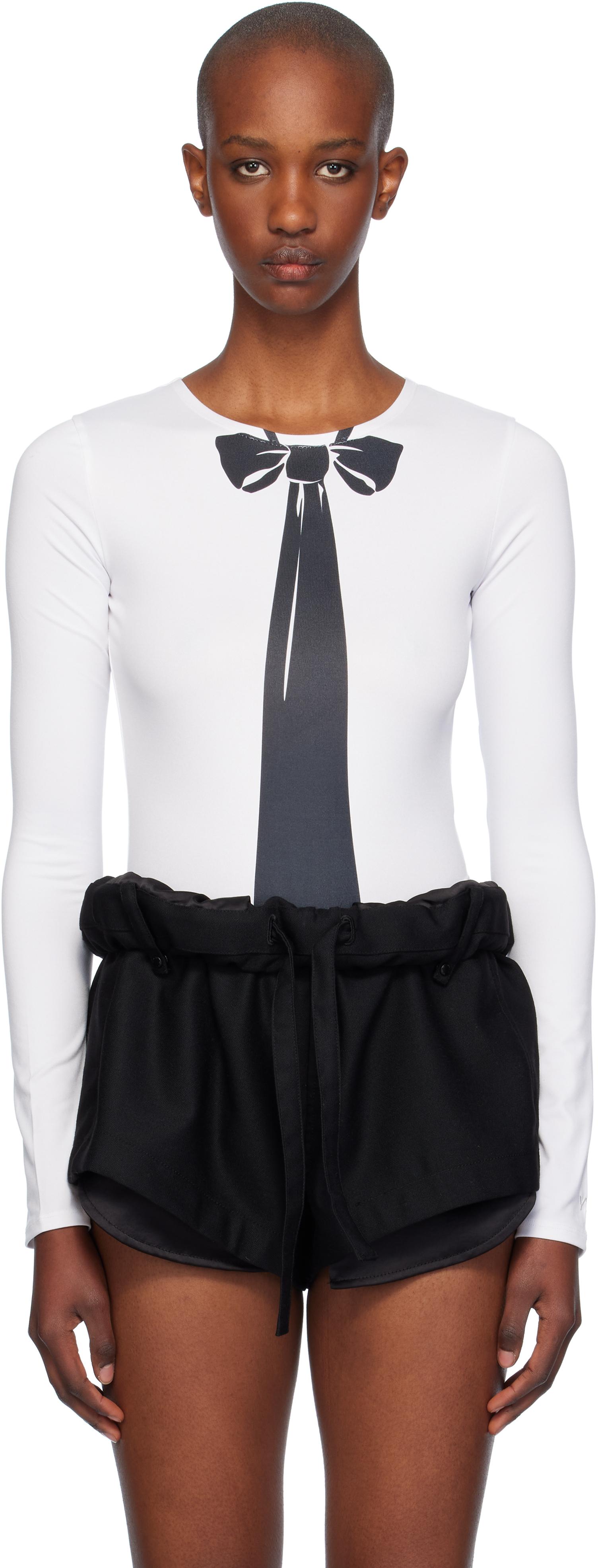 OPEN YY] NECKTIE BODYSUIT, BEIGE 正規品 韓国ブランド 韓国