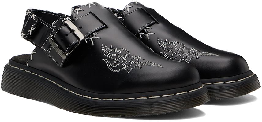 Doc Dr Martens Jorge II Gothic Americana Leather Slingback Mules Mens Black 11 Dr. Martens Black Jorge Ii Gothic Americana Slingback Mules  main image 4