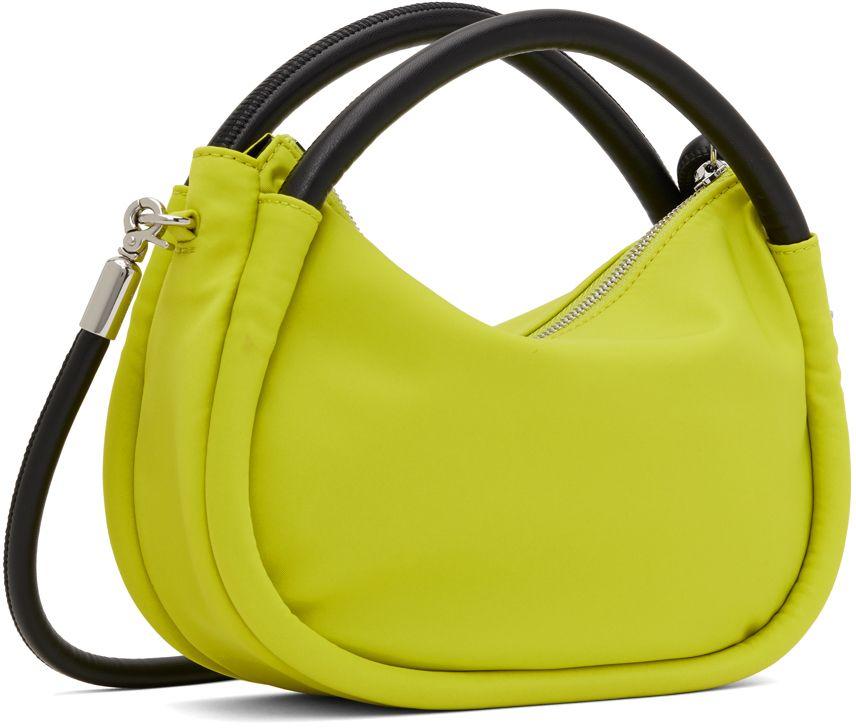 Ganni Green Mini Knot Bag in Yellow | Lyst