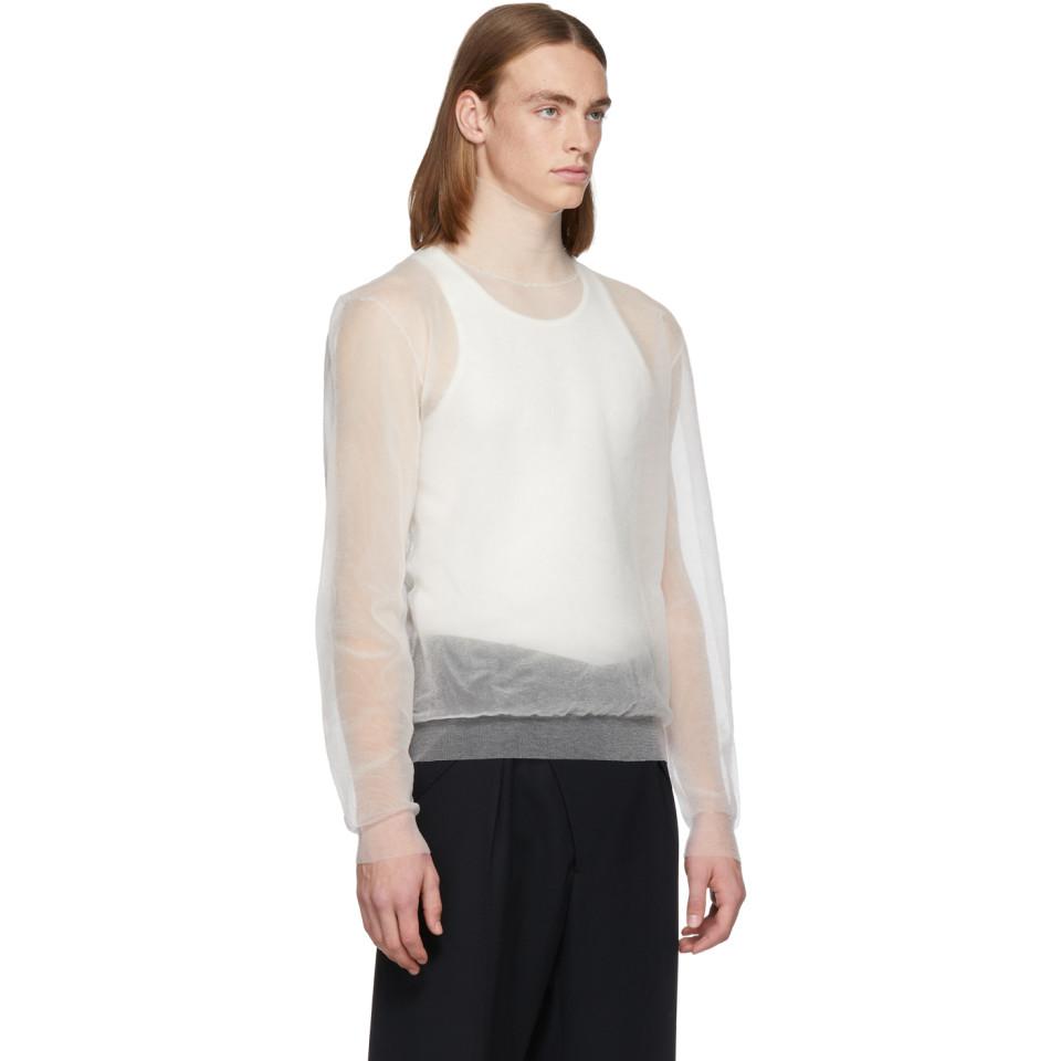 sheer white turtleneck