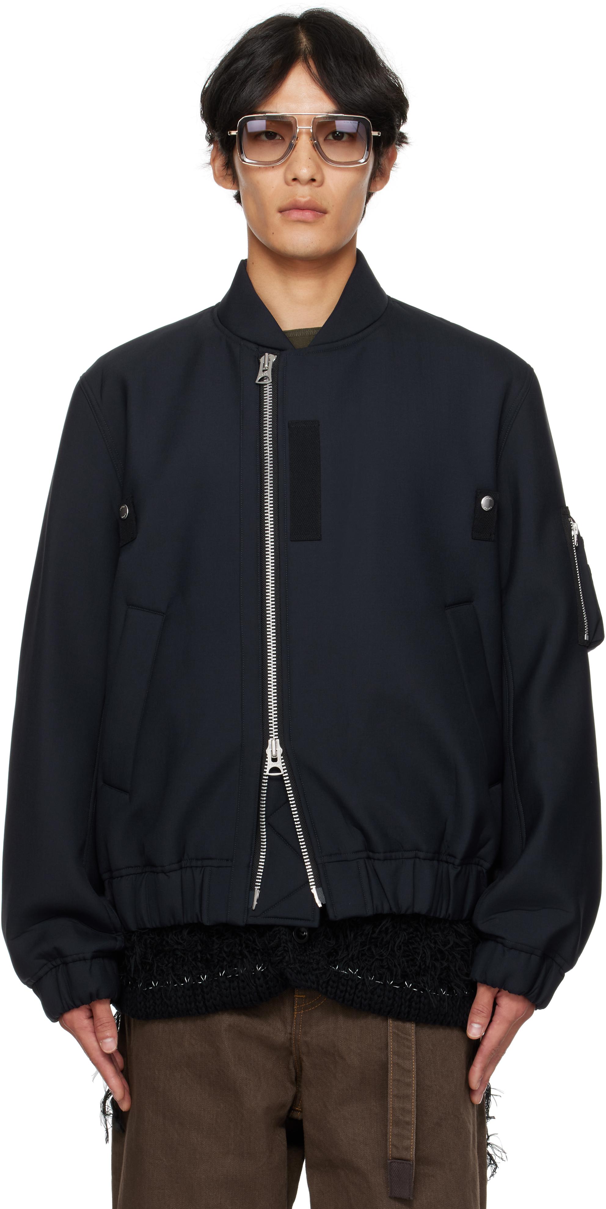 Sacai Suiting Blouson Bomber Jacket in Blue for Men | Lyst