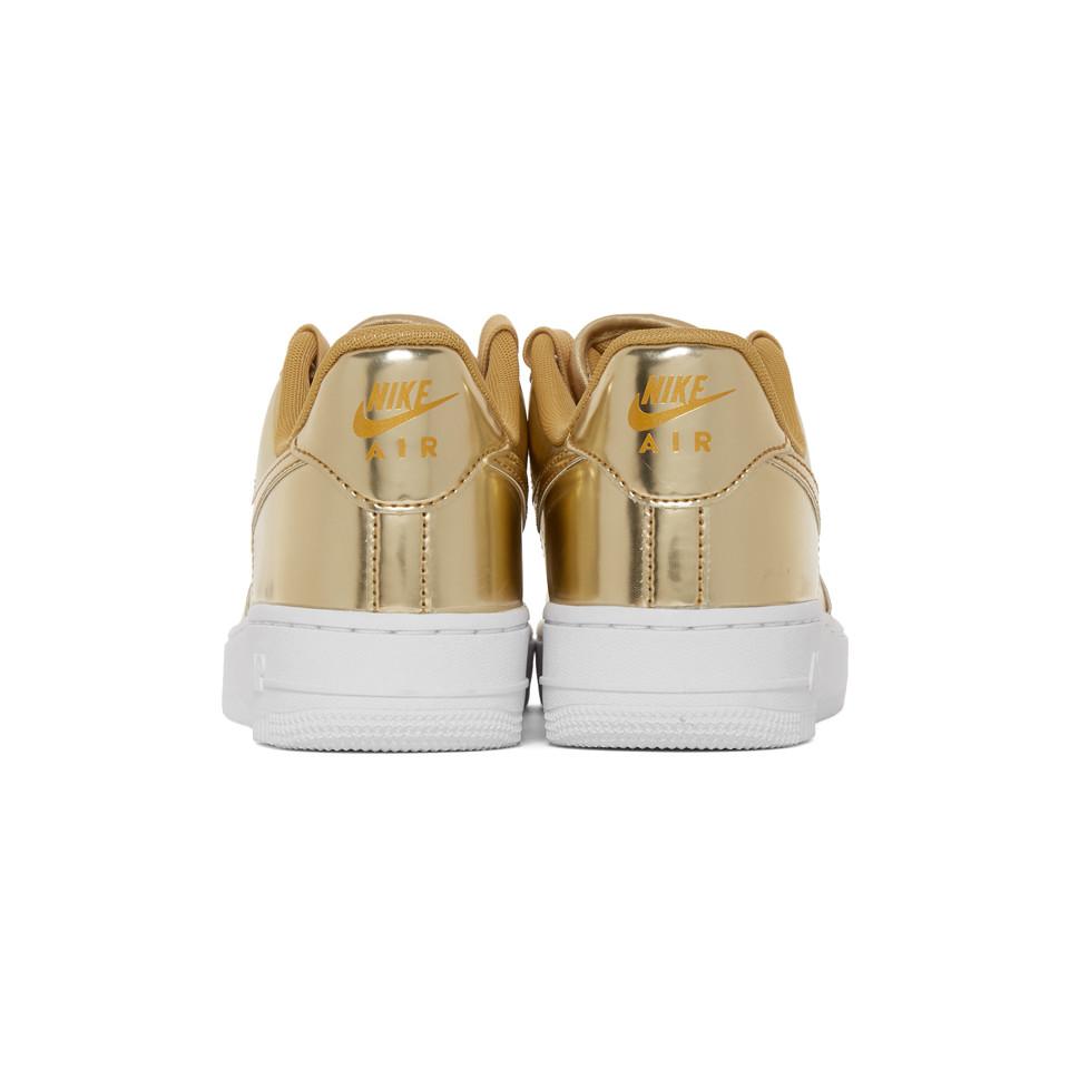 Nike Lace Air Force 1 Sp Sneakers in Gold (Metallic) - Save 85% | Lyst  Australia