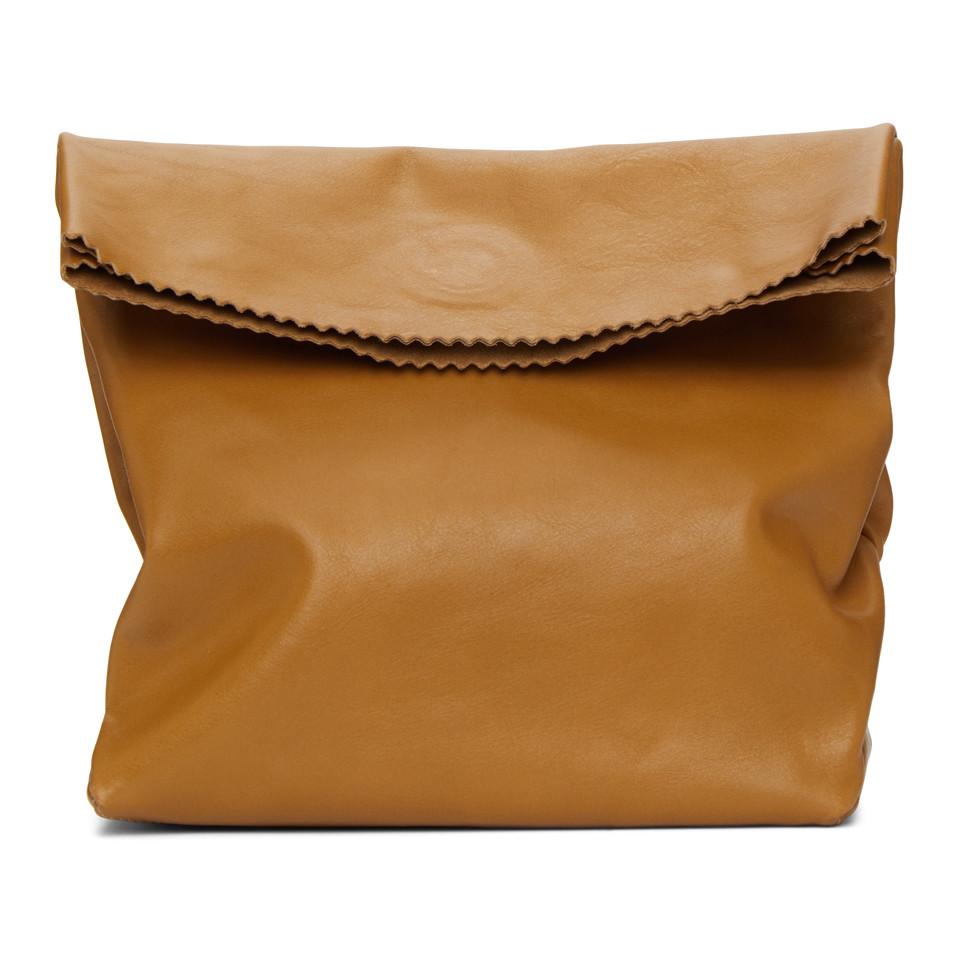 Vetements Beige Leather Paper Bag Clutch in Natural for Men | Lyst