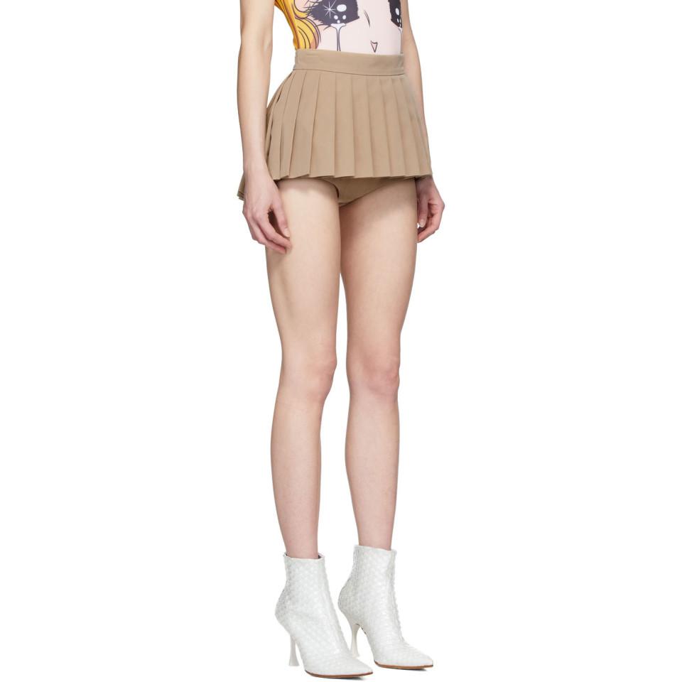 Pushbutton Ssense Exclusive Beige Skirt Shorts in Natural | Lyst