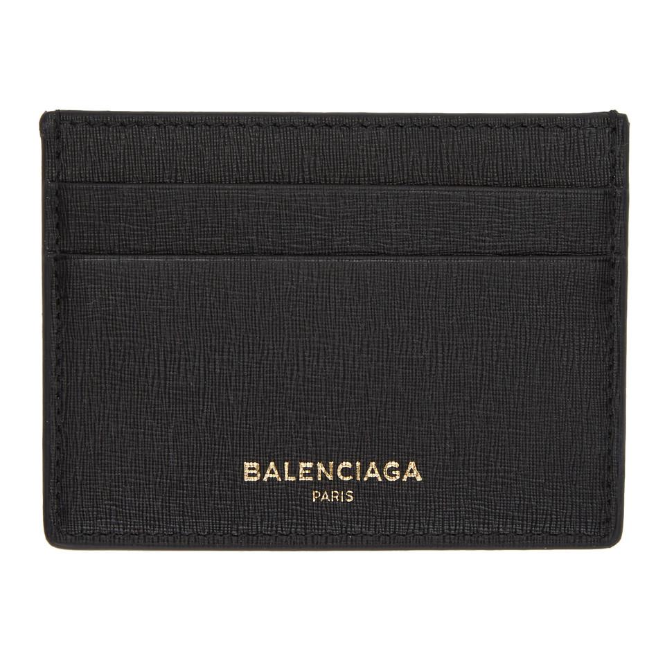 Balenciaga Black Leather Card Holder for Men - Lyst