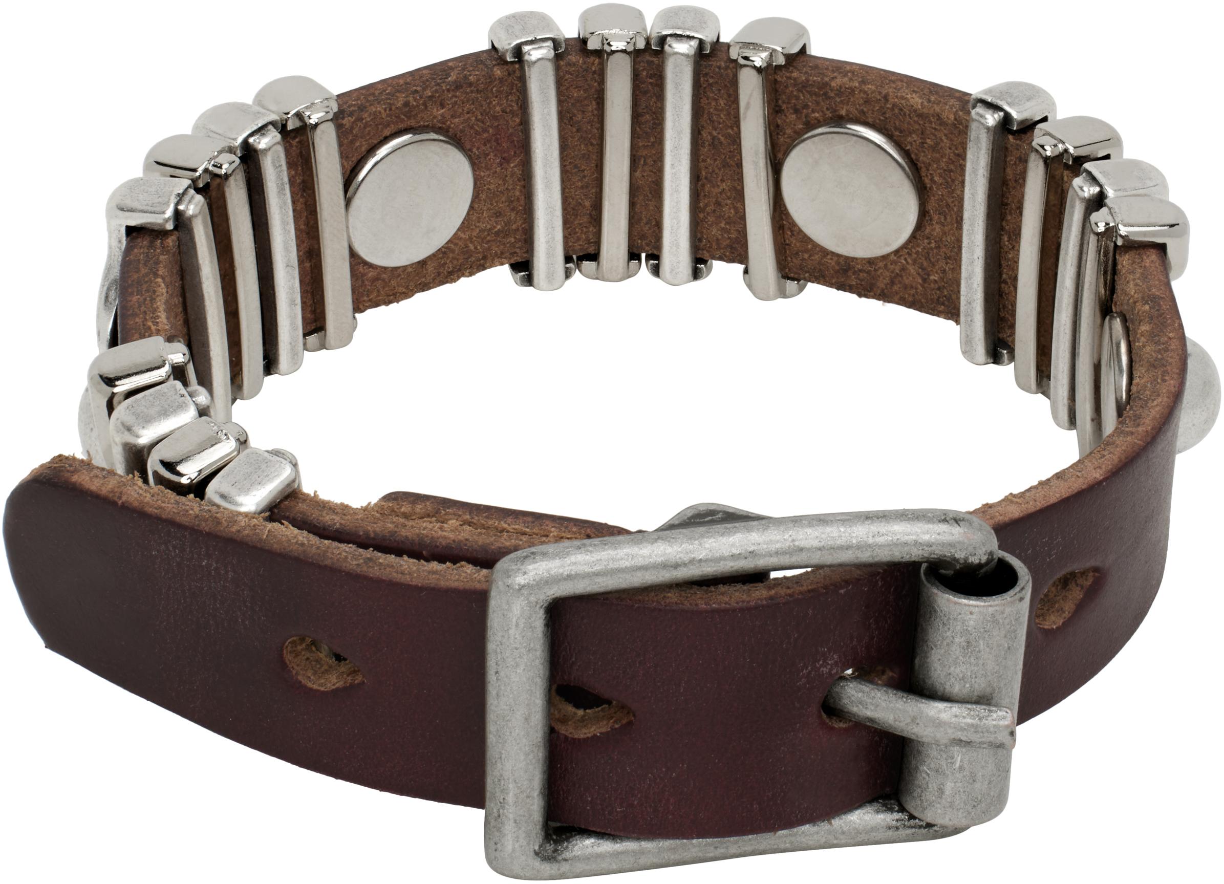 OUR LEGACY バーガンディ Wave レザーブレスレット OUR LEGACY | WAVE BRACELET / BURGUNDY CHROMEXCEL LEATHER