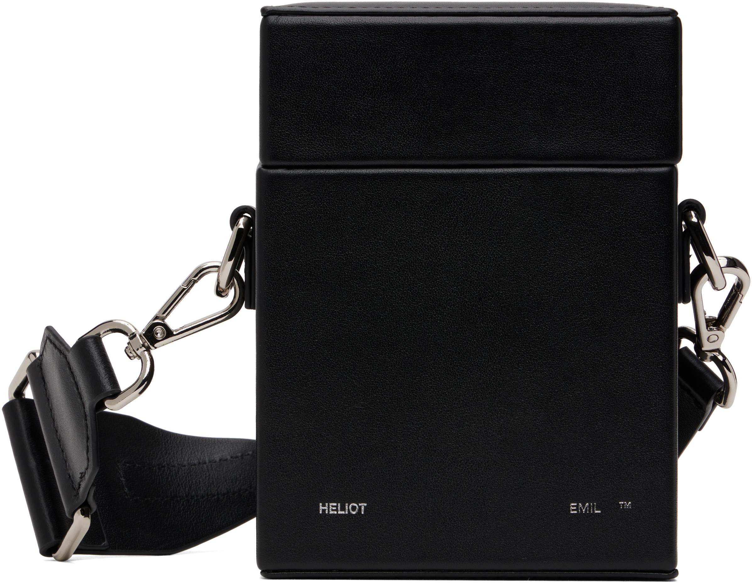 【関税込み】HELIOT EMIL ブラック Leather Strap Box バッグ HELIOT EMIL Box レザー ショルダーバッグ | ブラック | FARFETCH JP