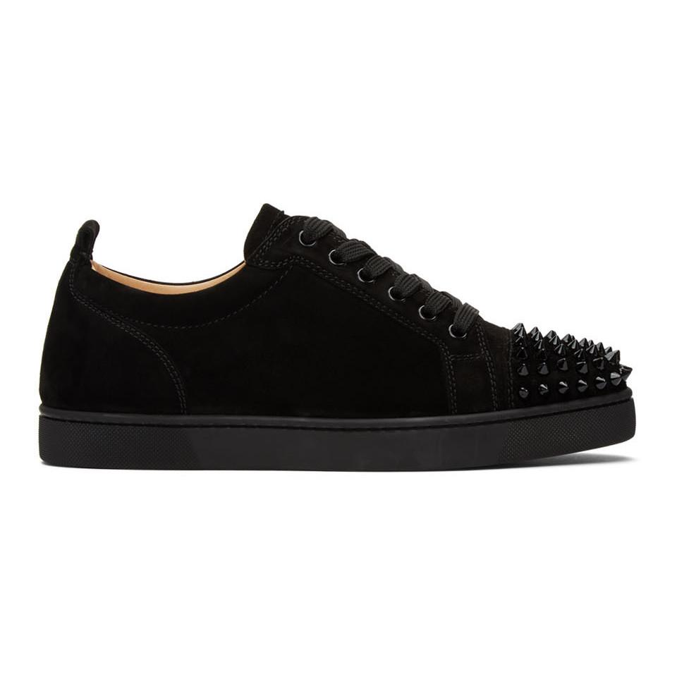 louboutin black spike sneakers