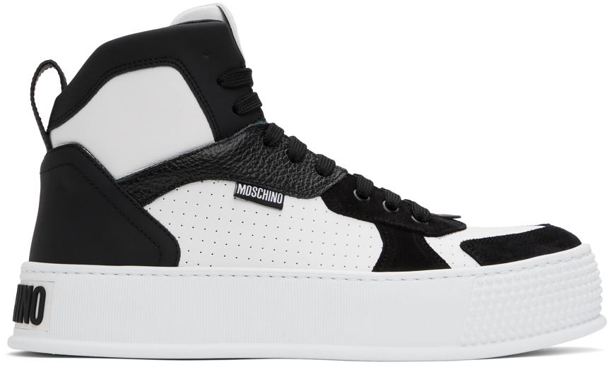 【関税込み】Moschino ブラック Bumps & Stripes スニーカー Moschino High-top sneakers for Men | Online Sale up to 65