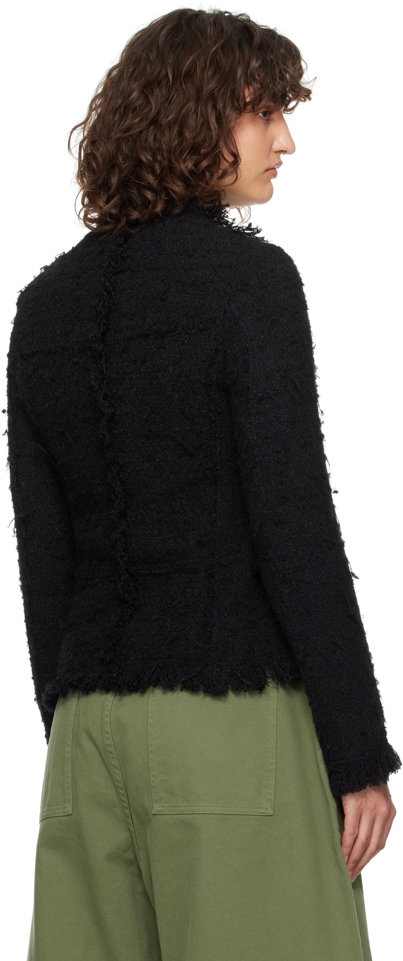 ● OPEN YY ● 25SS★ FRAYED TWEED JACKET OPEN YY Frayed Tweed Jacket in Black | Lyst