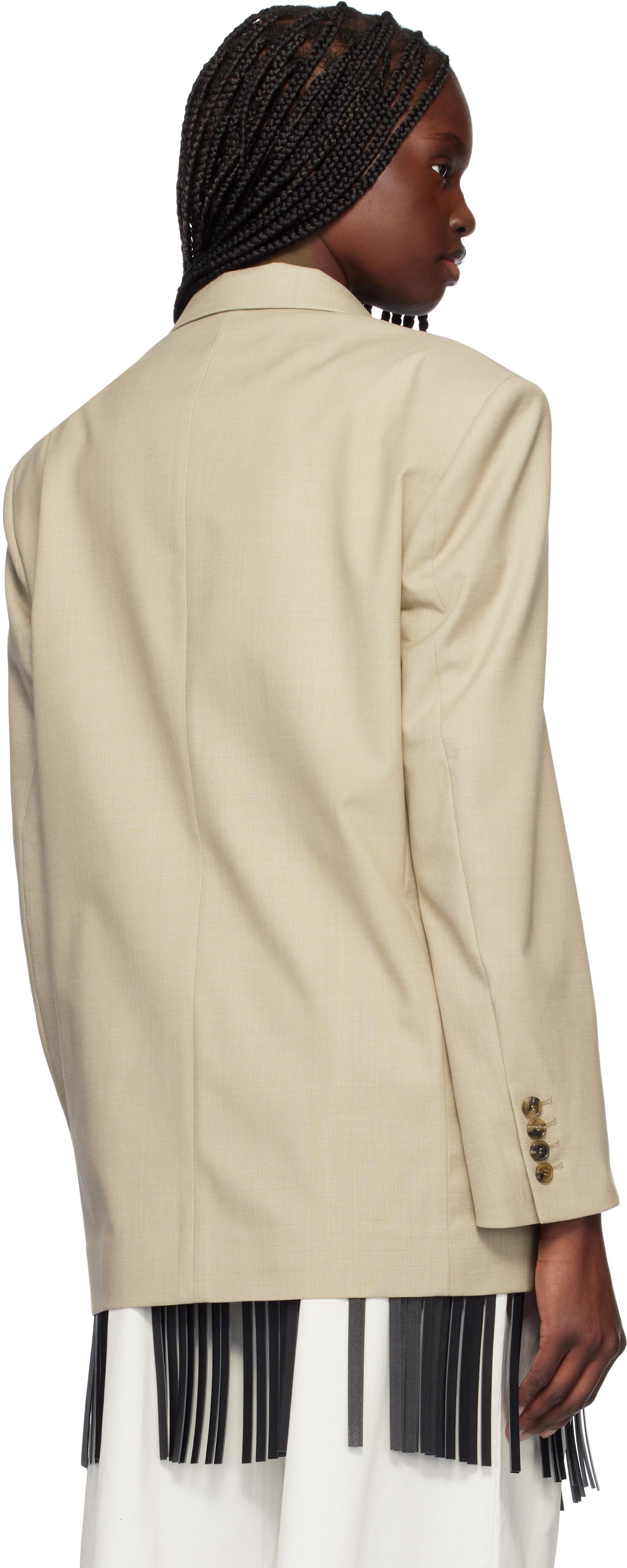 RECTO. Wool Blend Tailored Daddy Blazer in Natural | Lyst