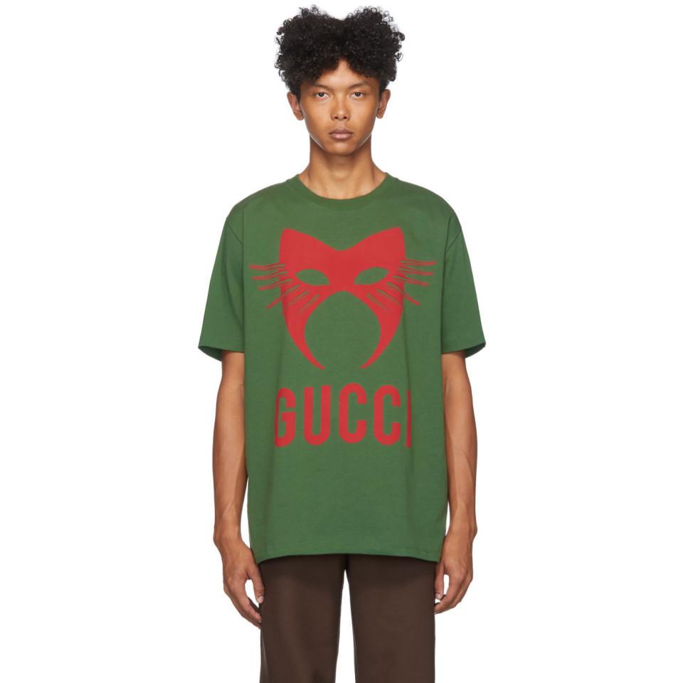 Gucci Manifesto Mask-print Cotton-jersey T-shirt in Green Red (Green) for  Men | Lyst