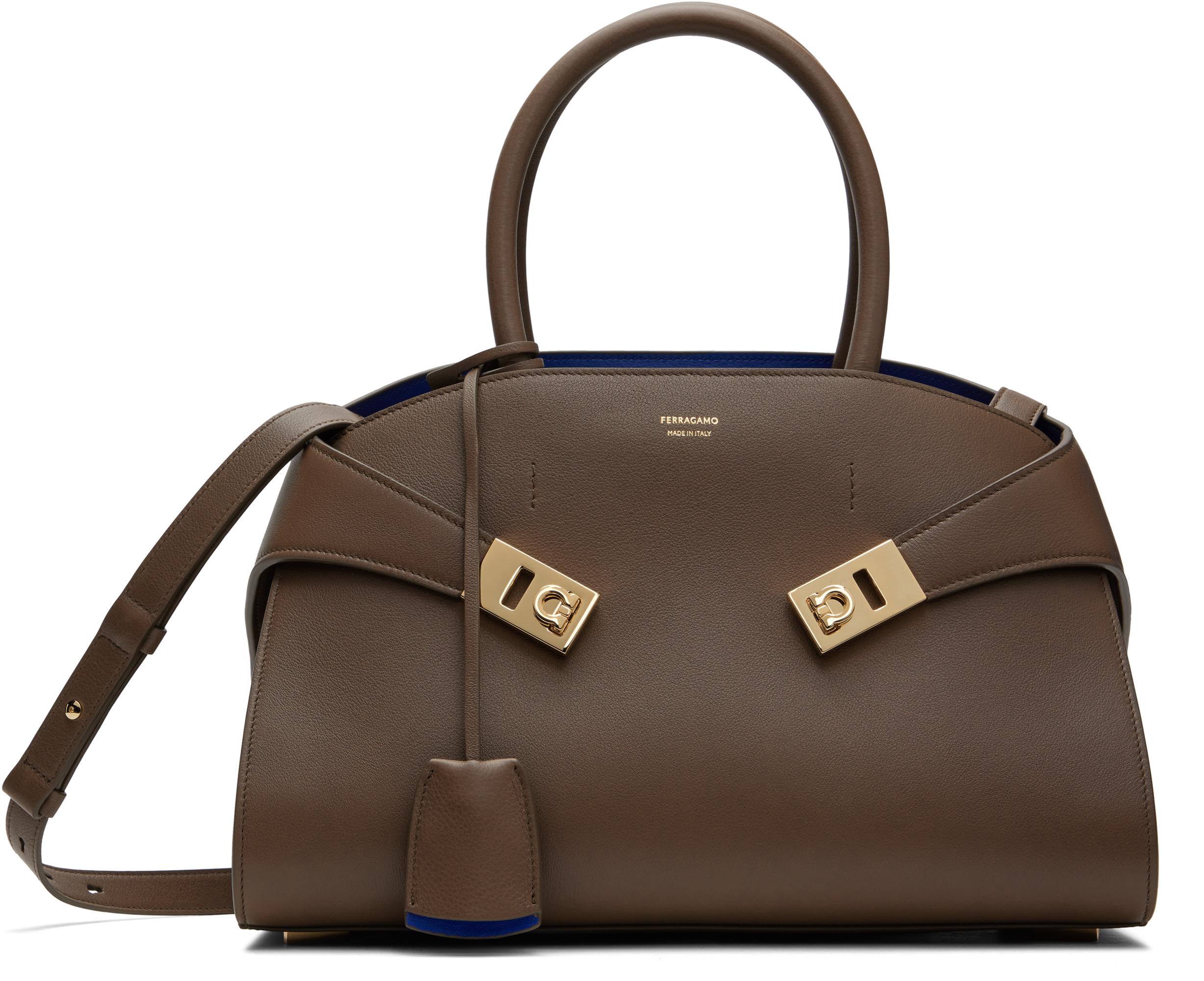Ferragamo ブラウン スモール Hug Bicolor バッグ ブラウン | Lyst