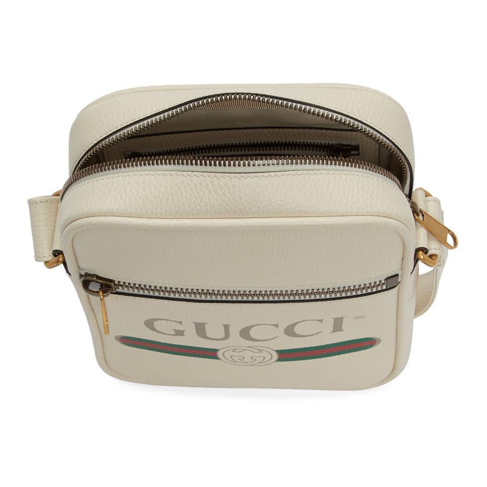Gucci Print Messenger Bag in White for Men Lyst
