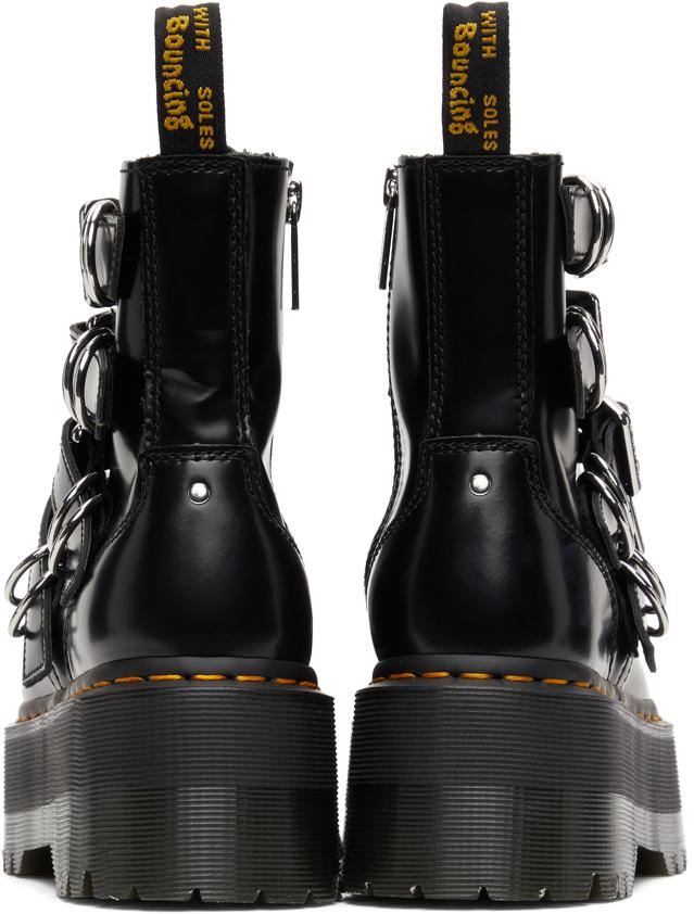 Jadon Max Hardware Leather Platform Boots in Black