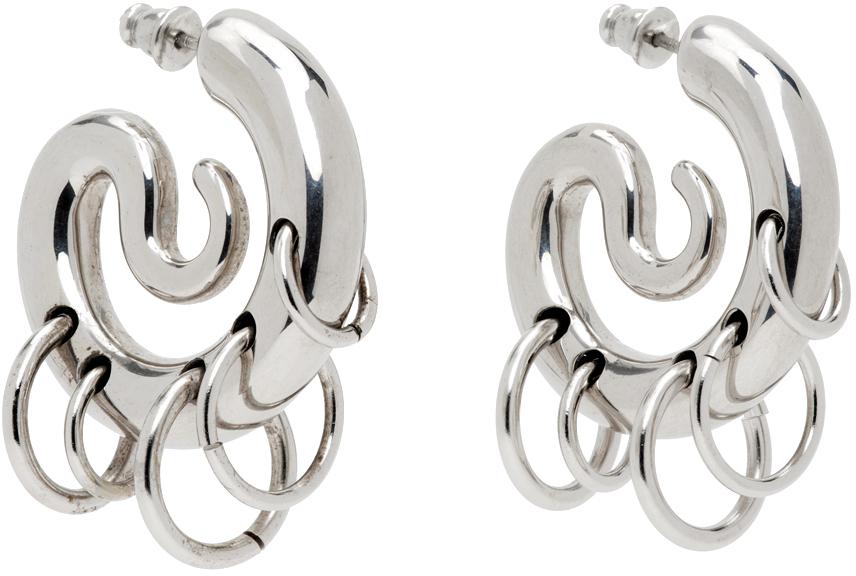 【関税込み】Panconesi シルバー スモール Serpent フープピアス Panconesi シルバー Pierced Serpent フープピアス ブラック | Lyst