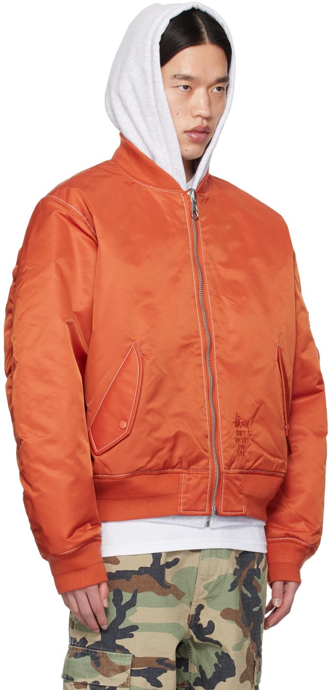 Stussy Built Reversible Bomber Jacket in Orange for Men