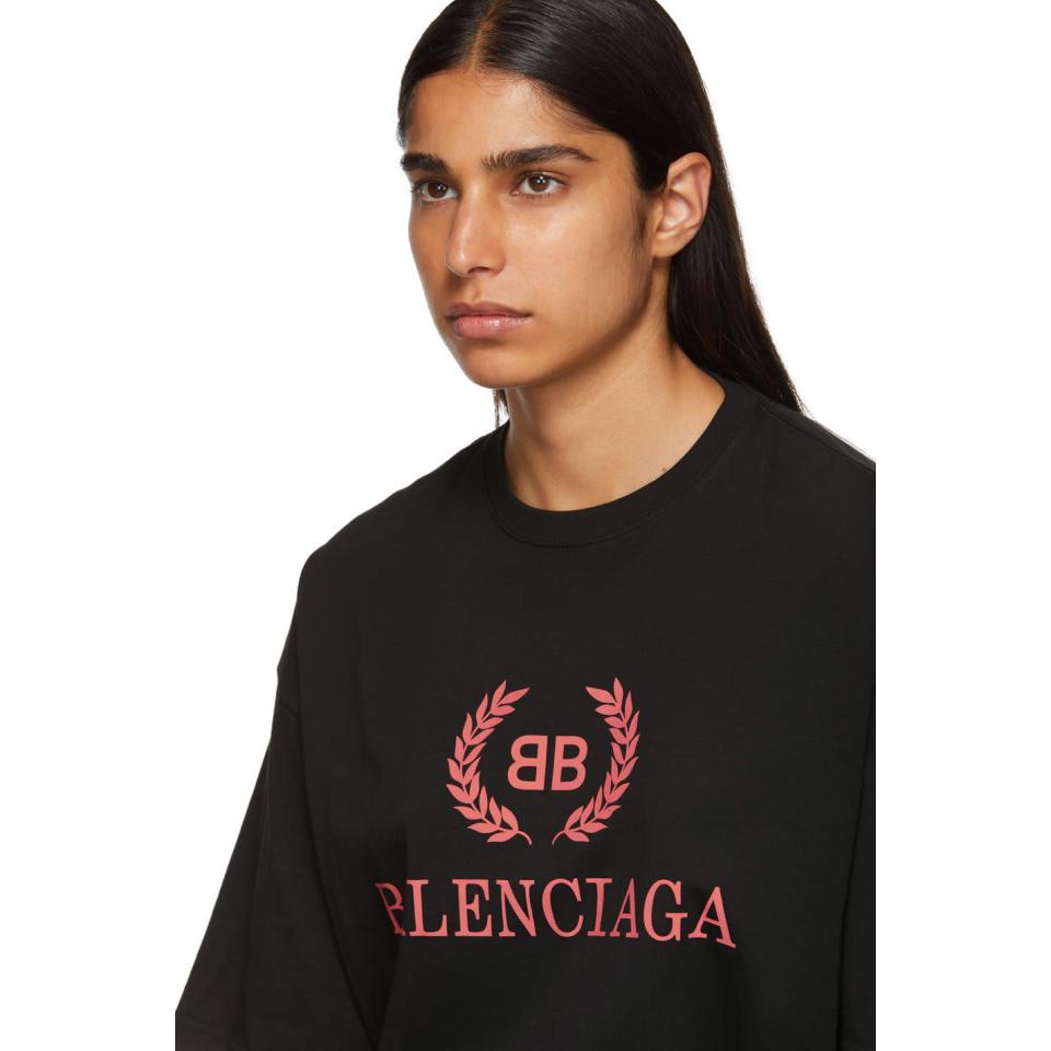 Balenciaga Cotton Black Oversized Classic T Shirt Lyst