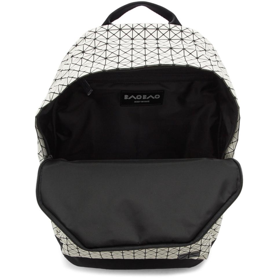 Bao Bao Issey Miyake Canvas Black Kuro Daypack Backpack in Ivory (White