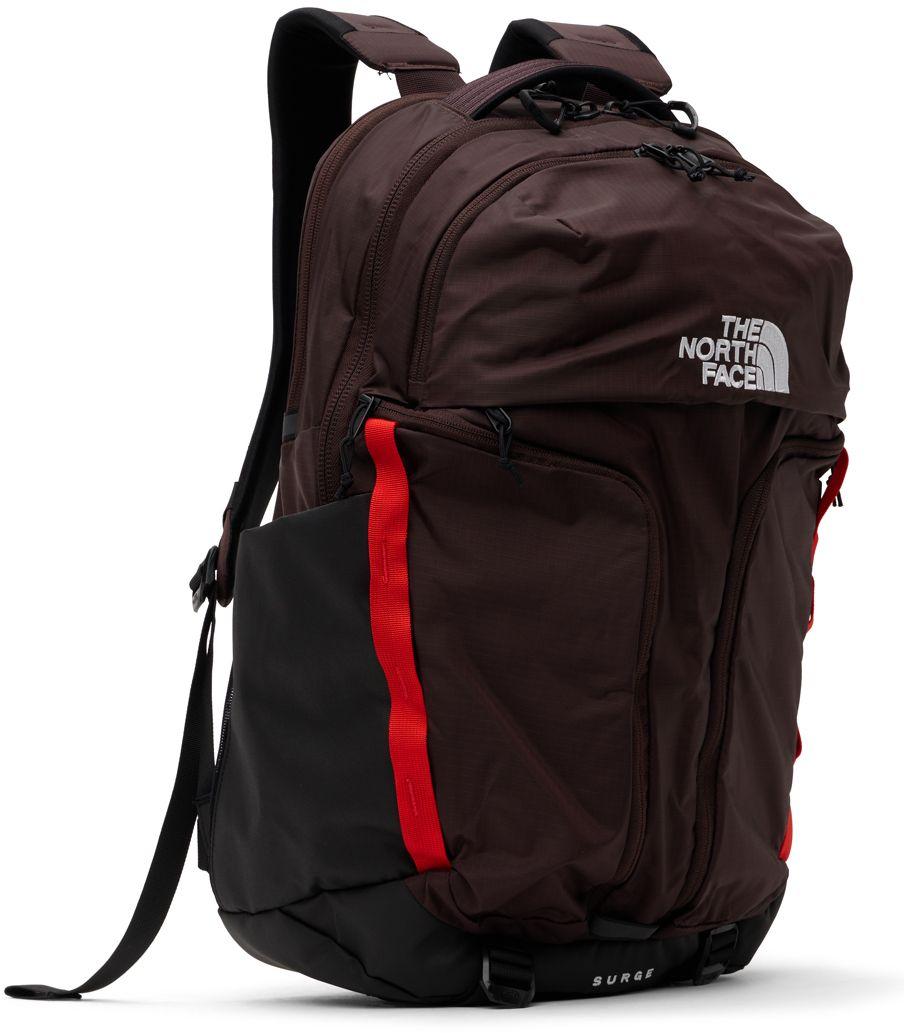 Disco Normalisatie Gevoelig The North Face Brown & Black Surge Backpack in Red for Men | Lyst